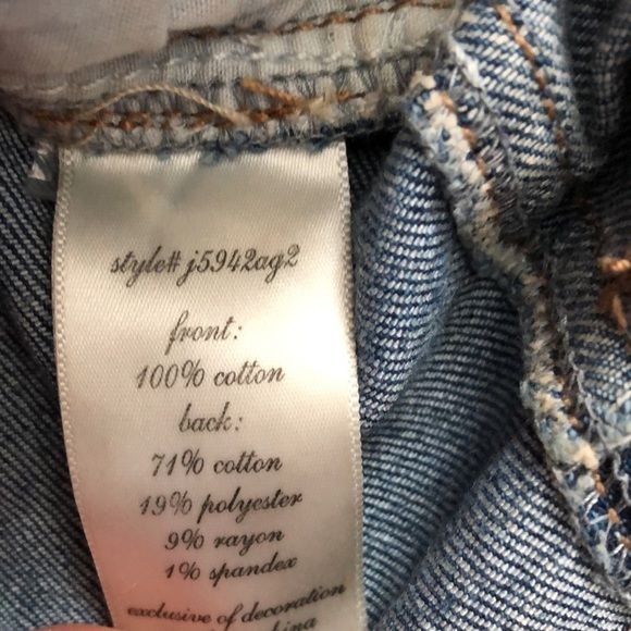 HARPER MID RISE SIDE EMBROIDERED JEAN SHORTS size 27 - Picture 6 of 8